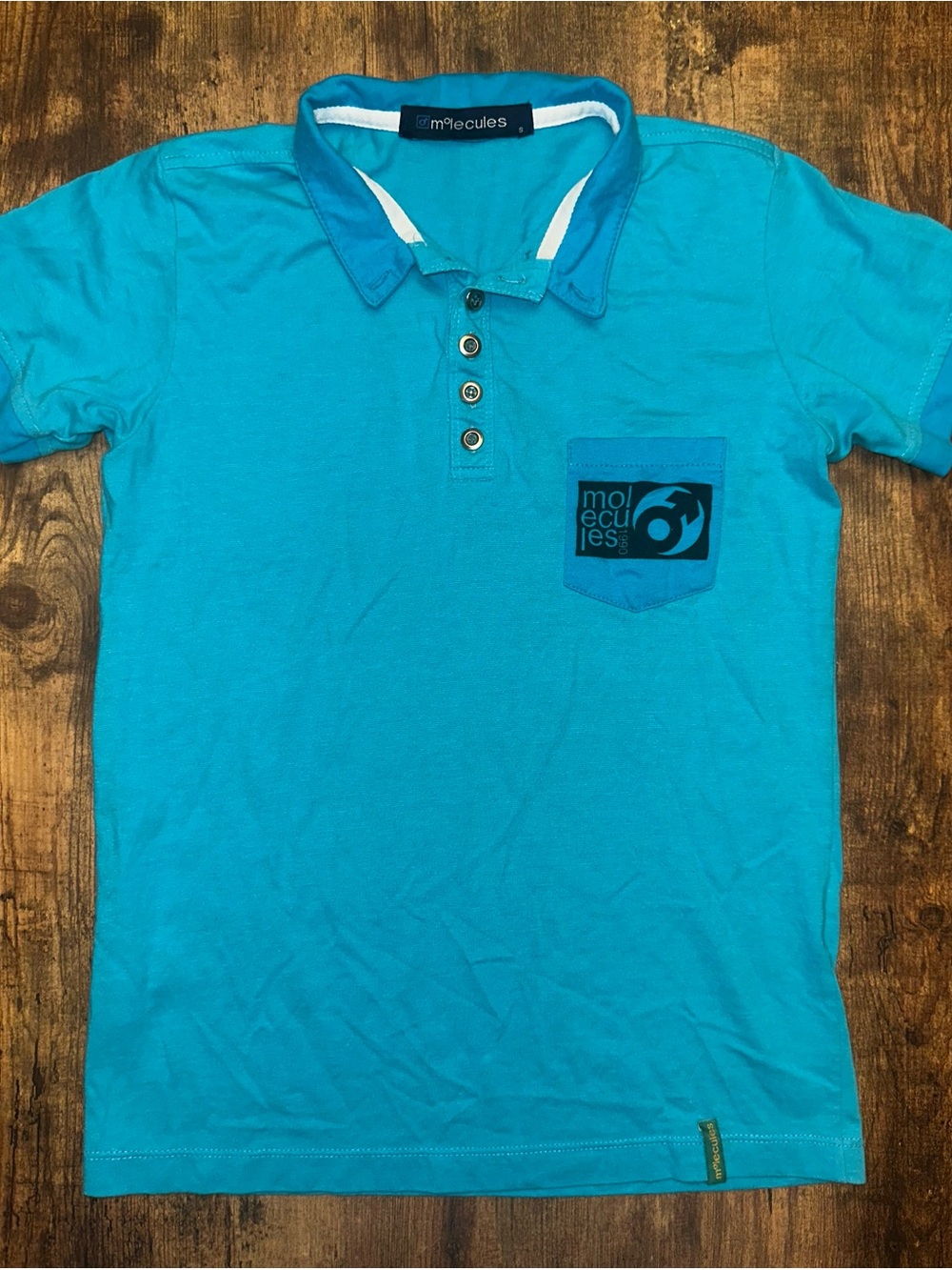 Boys' Turquoise Short-Sleeve Polo with Chest Pocket